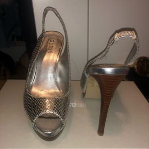 Silver Guess Heels